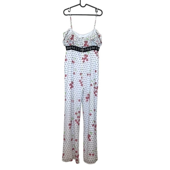 NWT NBD x REVOLVE Maraschino Cherry Print Romper Jumpsuit Size Large Hook Cutout - Picture 5 of 9